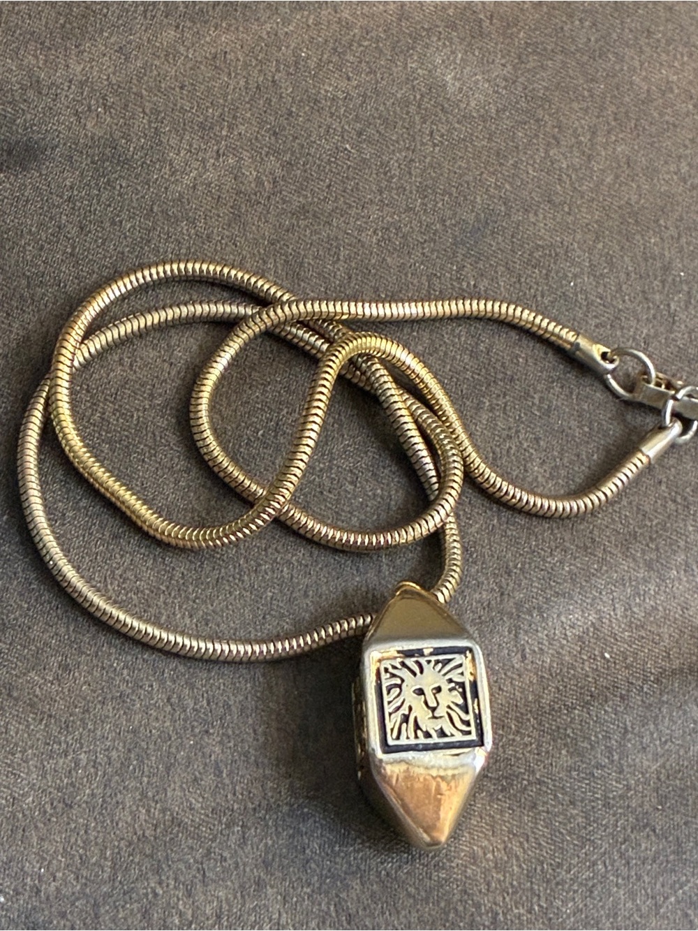 SALE! Anne Klein Vintage Gold Tone Pendant Necklace with Black Accent